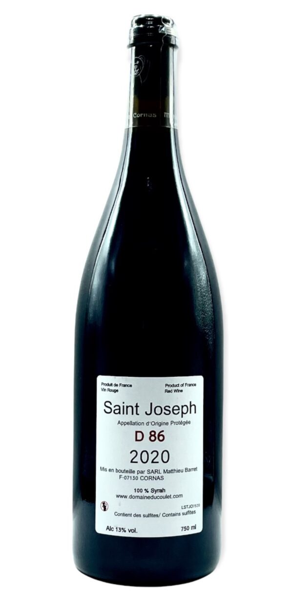 St-Joseph "D86" 2020, contre etiquette,Domaine du Coulet