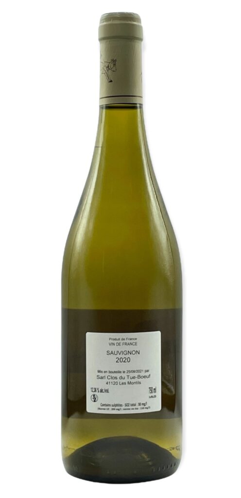 Vin blanc 2020, contre étiquette, Domaine du Clos du tue boeuf